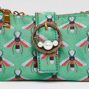 ASOS Bug Jacquard and Pearl Buckle Cross Body Bag - New without tags